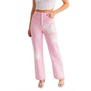NEW SAGE & CITRUS high waist butterfly pant in pink